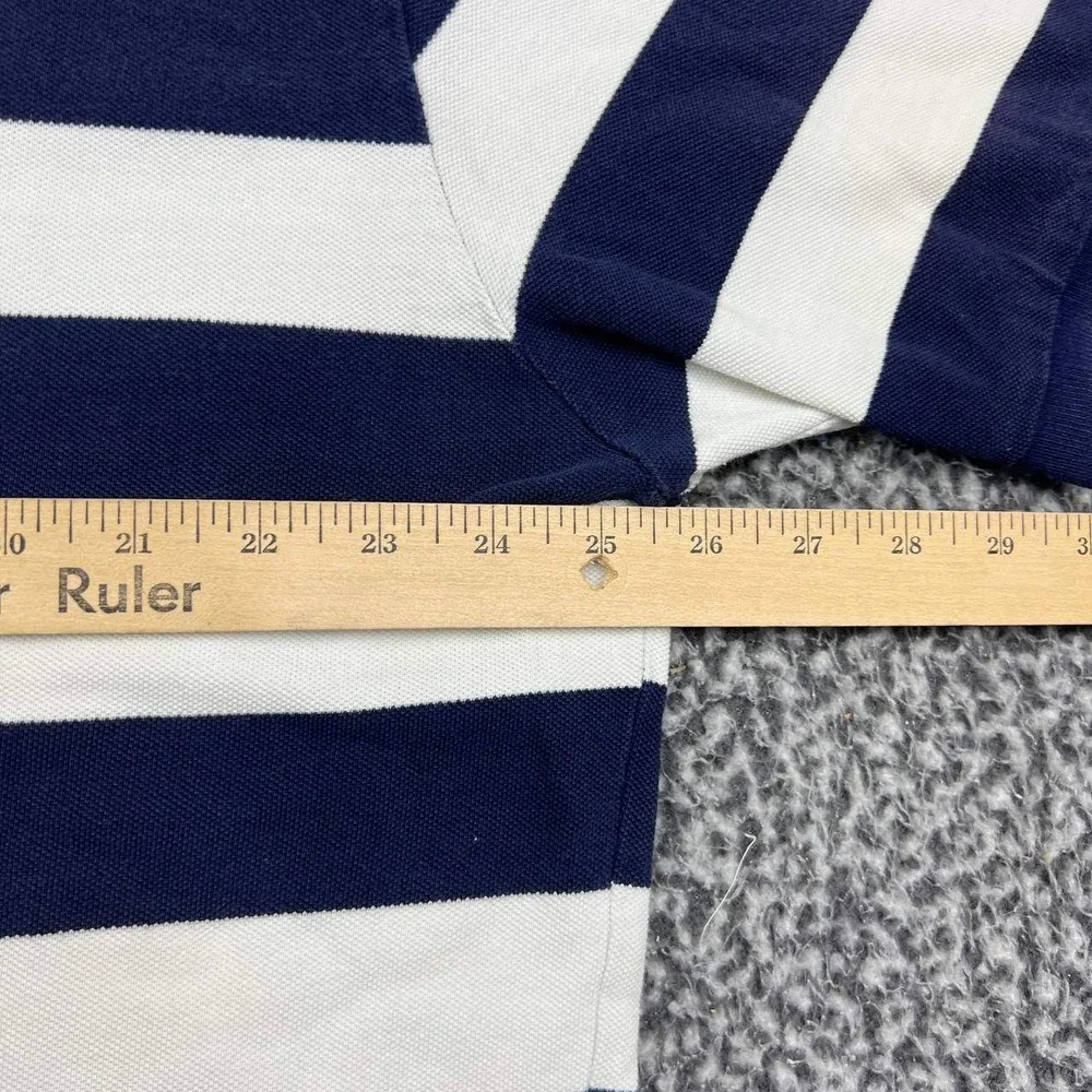 Polo Ralph Lauren Polo Shirt Men XXL Blue White Striped Short Sleeve Cotton 2XL